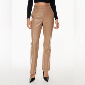 Aritzia Wilfred Vegan Leather Carrot Pant – High Waisted Pleated size 2, Tan